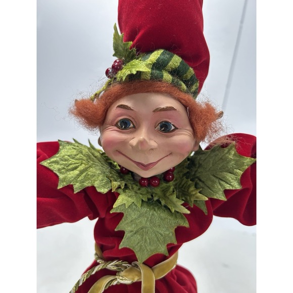 VTG Lot Of 2 Mark Roberts 32" Posable Christmas Fairy Jingle Bell Elves - Picture 10 of 10